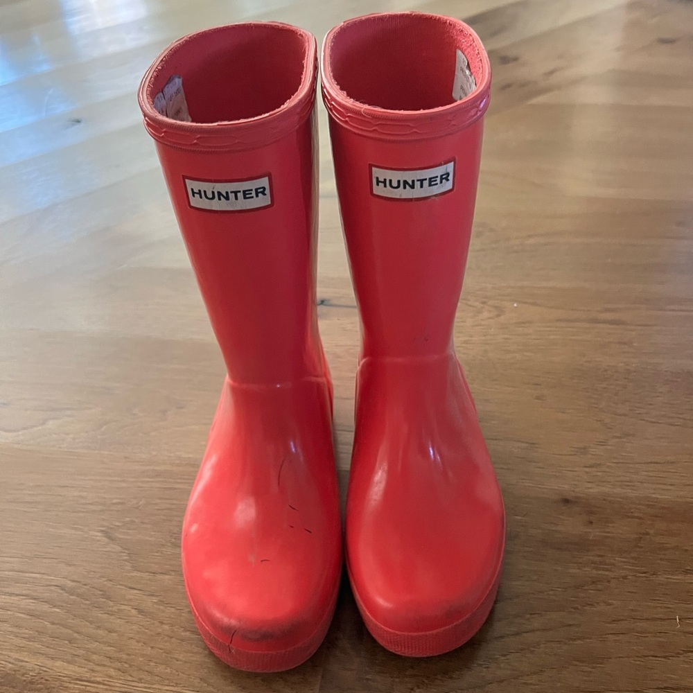 Girls pink hunter boots size 12